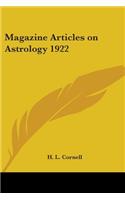 Magazine Articles on Astrology 1922