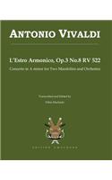 Antonio Vivaldi l'Estro Armonico Op.3 No.8 RV 522: Concerto in a Minor Transcribed for Two Mandolins and Orchestra by Fabio Machado