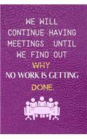 We Will Continue Having Meetings Until We Find Out Why No Work Is Getting Done