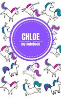 Chloe - Unicorn Notebook - Personalized Journal/Diary - Fab Girl/Women's Gift - Christmas Stocking Filler - 100 lined pages