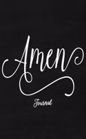 Amen: Faux Chalk Christian Affirmation 6x9 Journal With 120 Blank Lined Pages, Quiet Time Prayer Bible Study Notebook, Religious Gift Book For Women