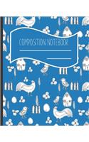 Composition Notebook: Happy Hen and Rooster Themed Blank lined Journal Note book to Write-in for Home School, Middle School through to College and Adults 120 Pages 7.5x9.