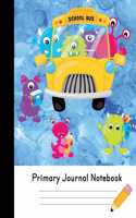 Primary Journal Notebook: Little Monster Story Composition and Illustration: School Grade Level K-2 Draw and Write, 7.44 x 9.69 100 Pages Bottom Half Dotted Midline Top Half 