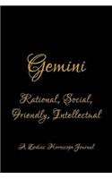 Gemini - Rational, Social, Friendly, Intellectual; A Zodiac Horoscope Journal: Blank Note Book for Horoscope and Zodiac Sign Lovers