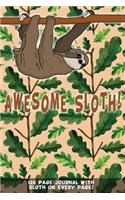 Awesome Sloth 120 Page Journal