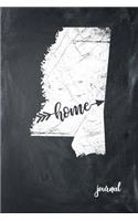 Home Journal: State of Mississippi Gypsy Arrow Home Blank Diary 120 Paged College Lined 6x9 RV Travel Journal