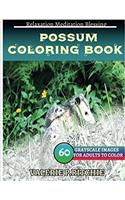 Possum Coloring Book for Adults Relaxation Meditation Blessing: Sketches Coloring Book 60 Grayscale Images