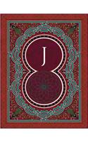 Monogram "J" Sketchbook: Blank Art Pad Notebook Journal(10 Monogram Arabesqueone 150 Sketch)