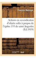 Procédure Dans Les Actions En Revendicaton d'Objets Volés À Propos de l'Épître 153 de Saint Augustin