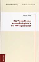 Das Vetorecht Eines Vorstandsmitglieds in Der Aktiengesellschaft: (102 Wissenschaftliche Beitrage Aus Dem Tectum Verlag: Rechtswiss)