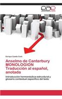 Anselmo de Canterbury Monologion Traduccion Al Espanol, Anotada