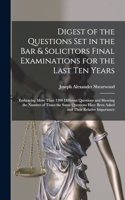 Digest of the Questions Set in the Bar & Solicitors Final Examinations for the Last Ten Years