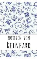 Notizen von Reinhard: Kariertes Notizbuch mit 5x5 Karomuster für deinen personalisierten Vornamen