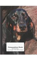 Composition Book Dachshund Dog - Large Hexagon