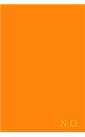 N.O.: Gold on Dark Orange Fashion Color Monogram Personalized Notebook with Two Initials. Matte Soft Cover Professional Style With120 Blank Lined Pages