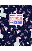 Draw and Write Journal for Kids: Cute Unicorn Matte Cover Design for Drawing, Creative Writing, Doodling, Creating Your Own Story, Illustration Book and Diary (Perfect Gift for Kids