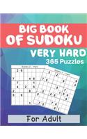 Big Book Of Sudoku Very Hard 365 Puzzles for adult