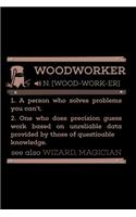 Holzarbeiter Notizbuch Woodworker Definition: Lustiges Holzarbeiter Notizbuch mit 120 linierten Seiten für Holzfäller, Schreine für Notizen