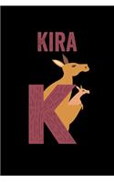 Kira: Journal (Diary, Notebook) Personalized Custom Name Alphabet Kangaroo Birthday Gift for Girls