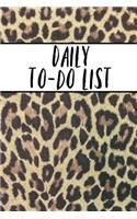 Daily to do list: Cleaning and Organising Book Notepad Notebook Composition and Journal Gratitude Dot Diary Animal Leopard Print