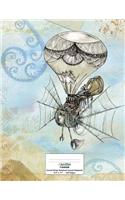 Cornell Notes Notebook: 8.5x11 120 page, Cornell Notebook: Steampunk Balloon Cover Design