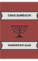 Chag Sameach! Hanukkah 2018: Lined Paper Notepad