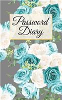 Password Diary: Password Diary Blue