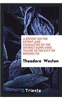 A Report on the Extent and Character of the District Supplying Water to the City of Brooklyn