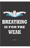 Notebook: Swimming Lined notebook ca A5 for notes, sketches, drawings, formulas, as a calendar or for learning; wide line grid; swimmers divers athlete