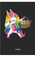Notebook: Dabbing Easter Unicorn Bunny with Dabbing Easter Eggs in a Basket. Lined Notebook Notepad / Journal for Girls & Women. Great Gift Idea for All Unico