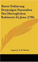 Kurze Erklarung Derjenigen Naturalien Des Herzoglichen Kabinetts Zu Jena (1796)