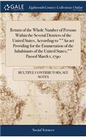 Return of the Whole Number of Persons Within the Several Districts of the United States, According to an ACT Providing for the Enumeration of the Inhabitants of the United States; Passed March 1, 1790