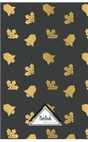 Notebook Journal Dot-Grid, Graph, Lined, No lined: Metallic Gold Black Winter Christmas Pattern: Small Pocket Notebook Journal Diary, 120 pages, 5.5" x 8.5"