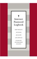 Internet Password Logbook (Red Leatherette): Keep track of usernames, passwords, web addresses in one easy and organized location