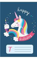 happy birthday unicorn Notebook for girls letter book T