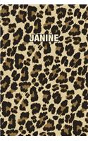 Janine: Personalized Notebook - Leopard Print (Animal Pattern). Blank College Ruled (Lined) Journal for Notes, Journaling, Diary Writing. Wildlife Theme Des