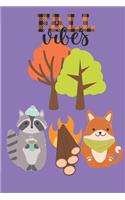 Fall Vibes: Animals in Forest Setting, 6 X 9 Size Lined Journal