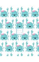 Notebook: Crab kawaii Notebook for Girls and Lined pages, Extra large (8.5 x 11) inches, 110 pages, White paper (Notebook and journal)(1 Crab Kawaii Notebook)