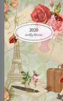 2020 Planner: Vintage Paris Large Monthly Weekly Organizer with Notes Section + 45 Dot Grid Pages, To Do List 8.5x11 - Modern Calendar January - December Year A4 