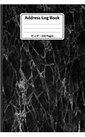 Address Log Book. 6 X 9. 120 Pages: Handy Size Address Book to Write Names, Addresses, Phone Numbers, Emails and Birthdays. Black and White Abstract Stone Texture Cover.