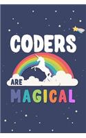 Coders Are Magical Journal Notebook: Blank Lined Ruled for Writing 6x9 120 Pages