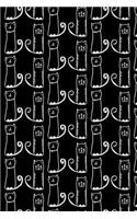 Journal Notebook For Cat Lovers Funny Tall Cats Pattern 2: 110 Page Plain Blank Journal For Drawing, Writing, Doodling In Portable 6 x 9 Size.(17 Wordworthy Series Unlined)