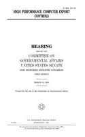 High performance computer export controls