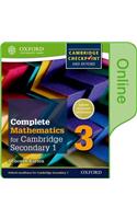 Complete Mathematics for Cambridge Lower Secondary Book 3: Online Student Book