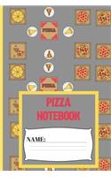 Pizza Notebook: Small funny composition notebook 120 pages (6 x 9 Inch). Pizza Box Blank lined notebook for Pizza lovers