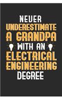 Never Underestimate A Grandpa With An Electrical Engineering Degree: Engineering Themed Blank Lined Notebook