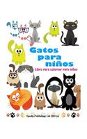 Gatos para niños: Libro para colorear para niños