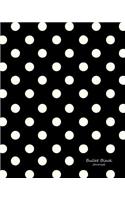 Bullet Black Journal: Bullet Grid Journal Black Polka Dots, Large (8 X 10), 150 Dotted Pages, Medium Spaced, Soft Cover