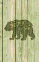 Brother Bear: Family Camping Planner & Vacation Journal Adventure Notebook - Rustic BoHo Pyrography - Green Boards