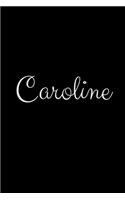 Caroline: notebook with the name on the cover, elegant, discreet, official notebook for notes